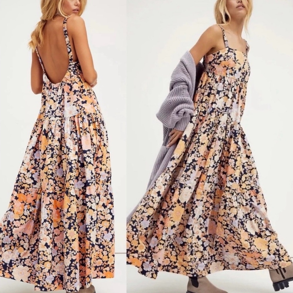 Free People Multicolor Floral Maxi Dress